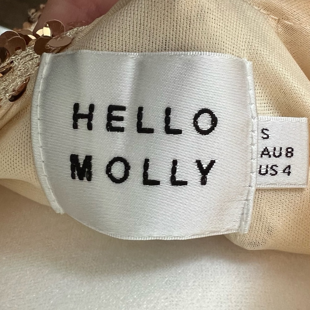 Hello Molly Gold Sequin mini dress size 4 - Picture 4 of 6